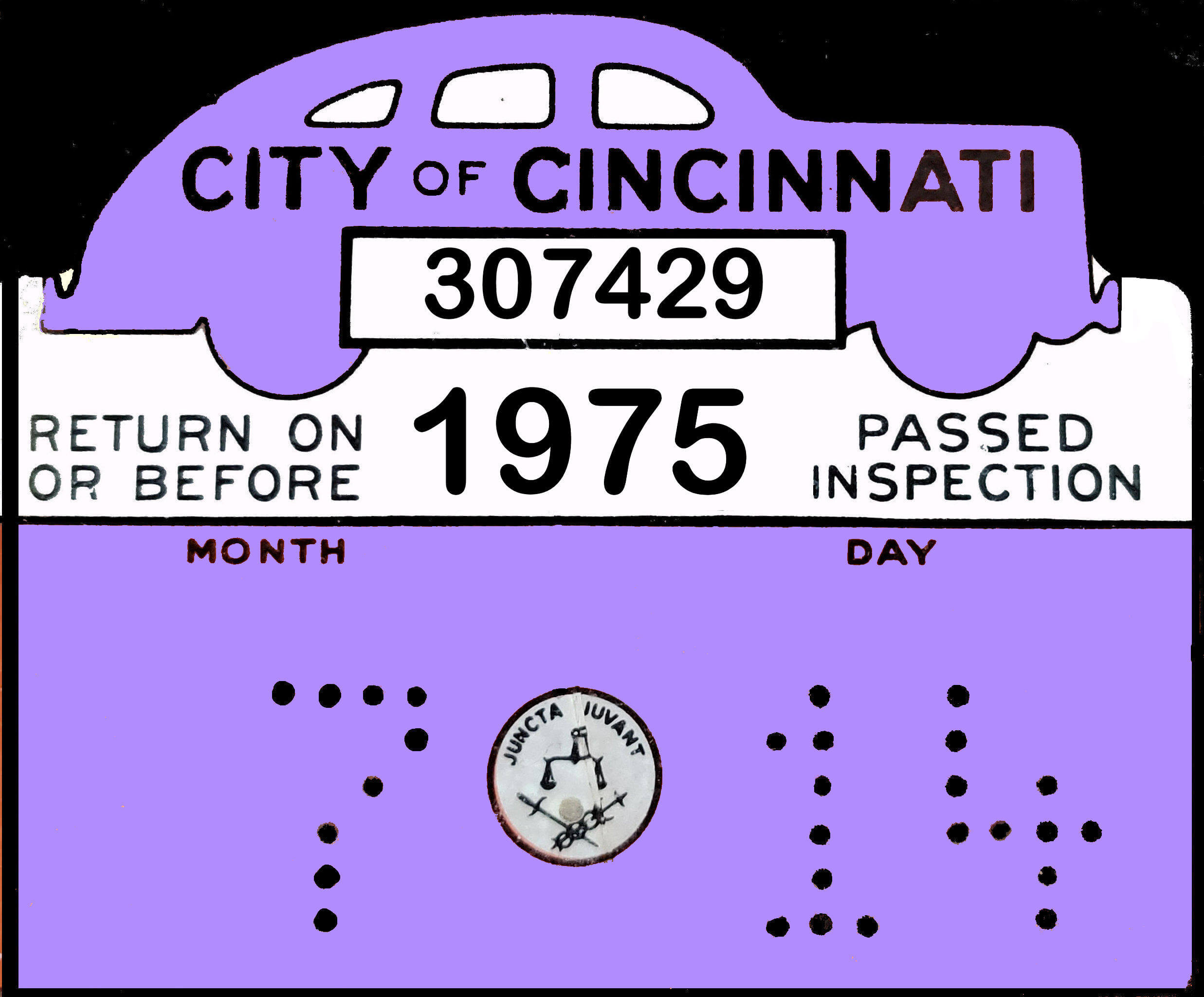 1975 Ohio INSPECTION Sticker